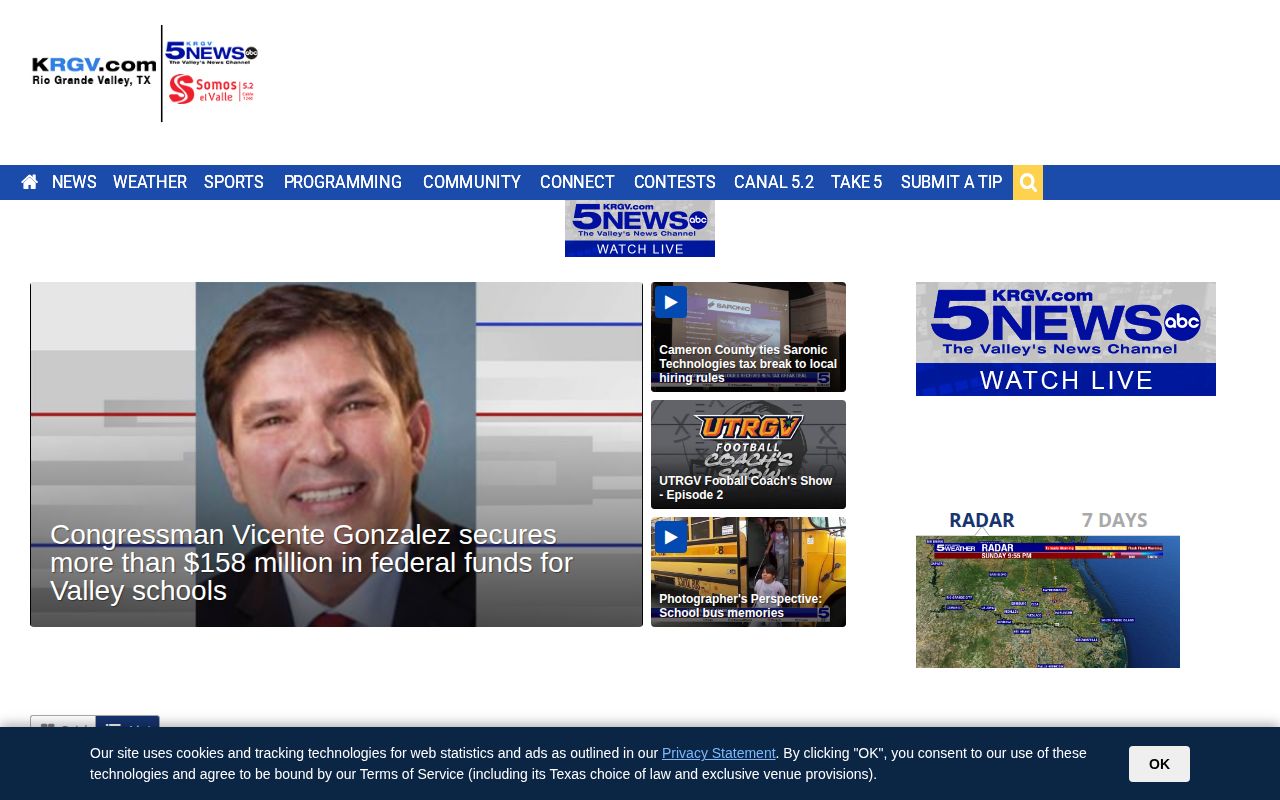 Willacy County KRGV regional arrest-news source page