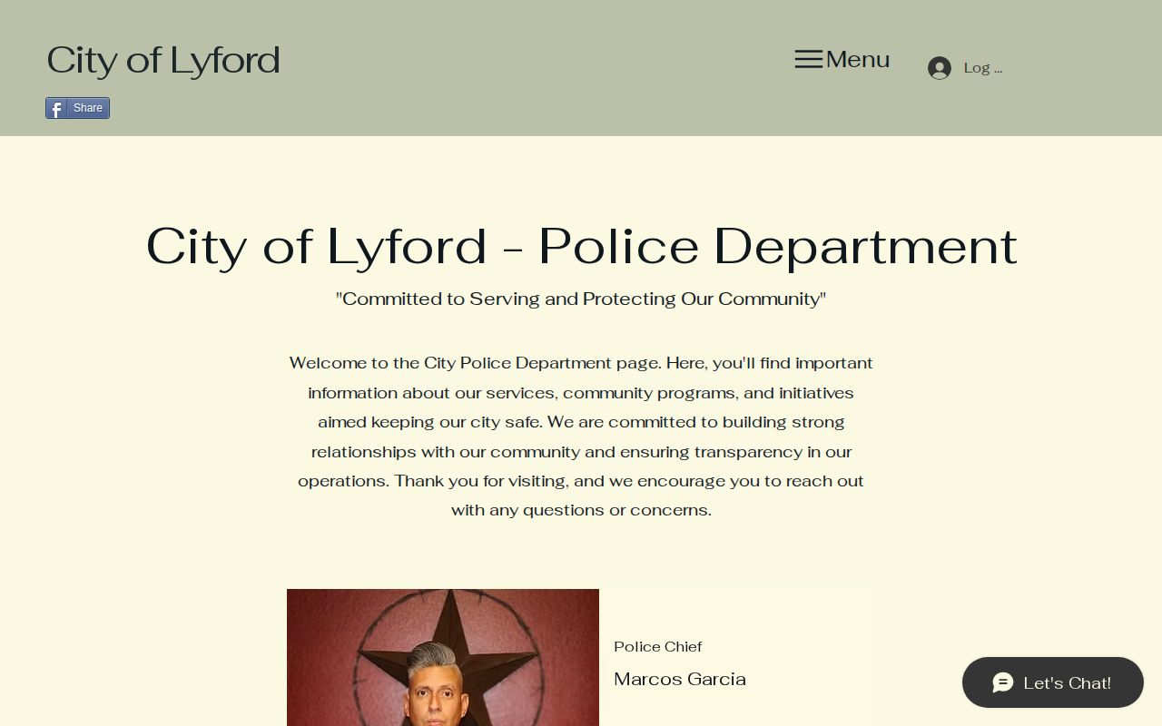 Official City of Lyford Police Department page
